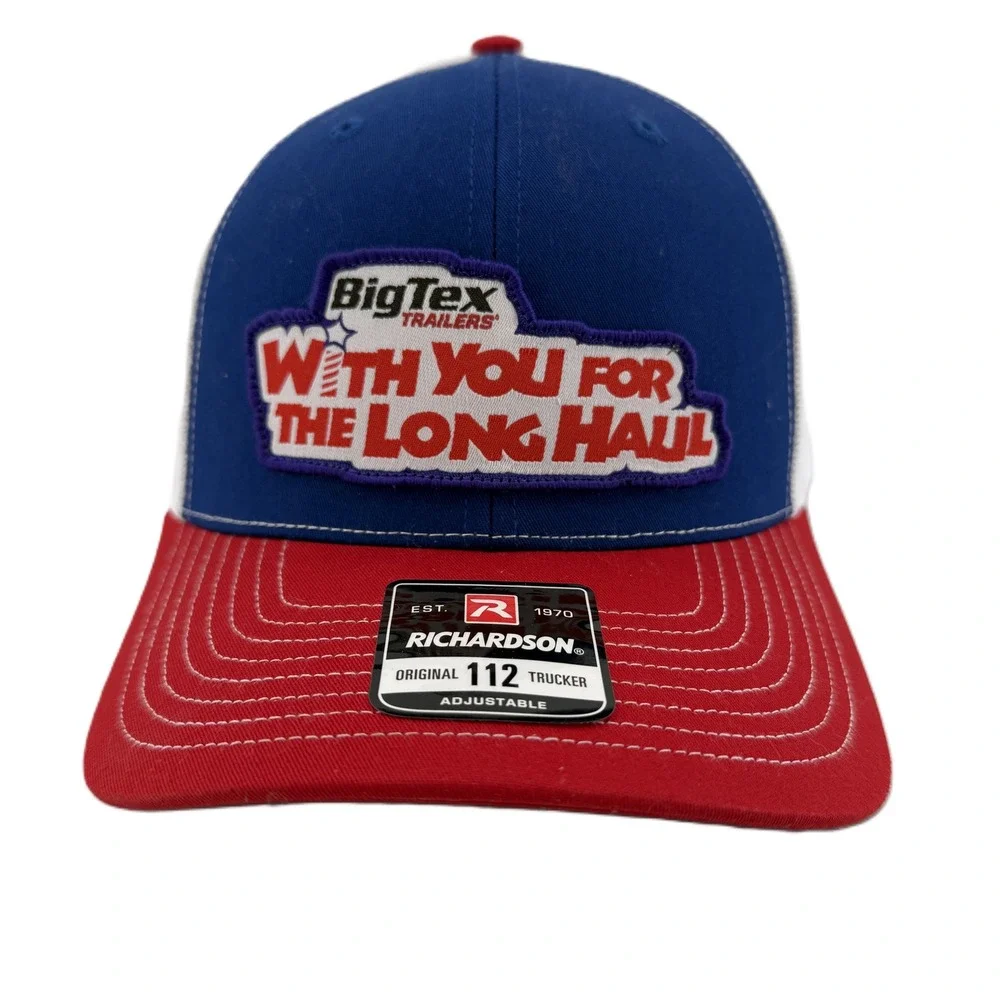 Big Tex Trailers Trucker Hat Mens OSFA Red Blue White Snapback Mesh Baseball Cap